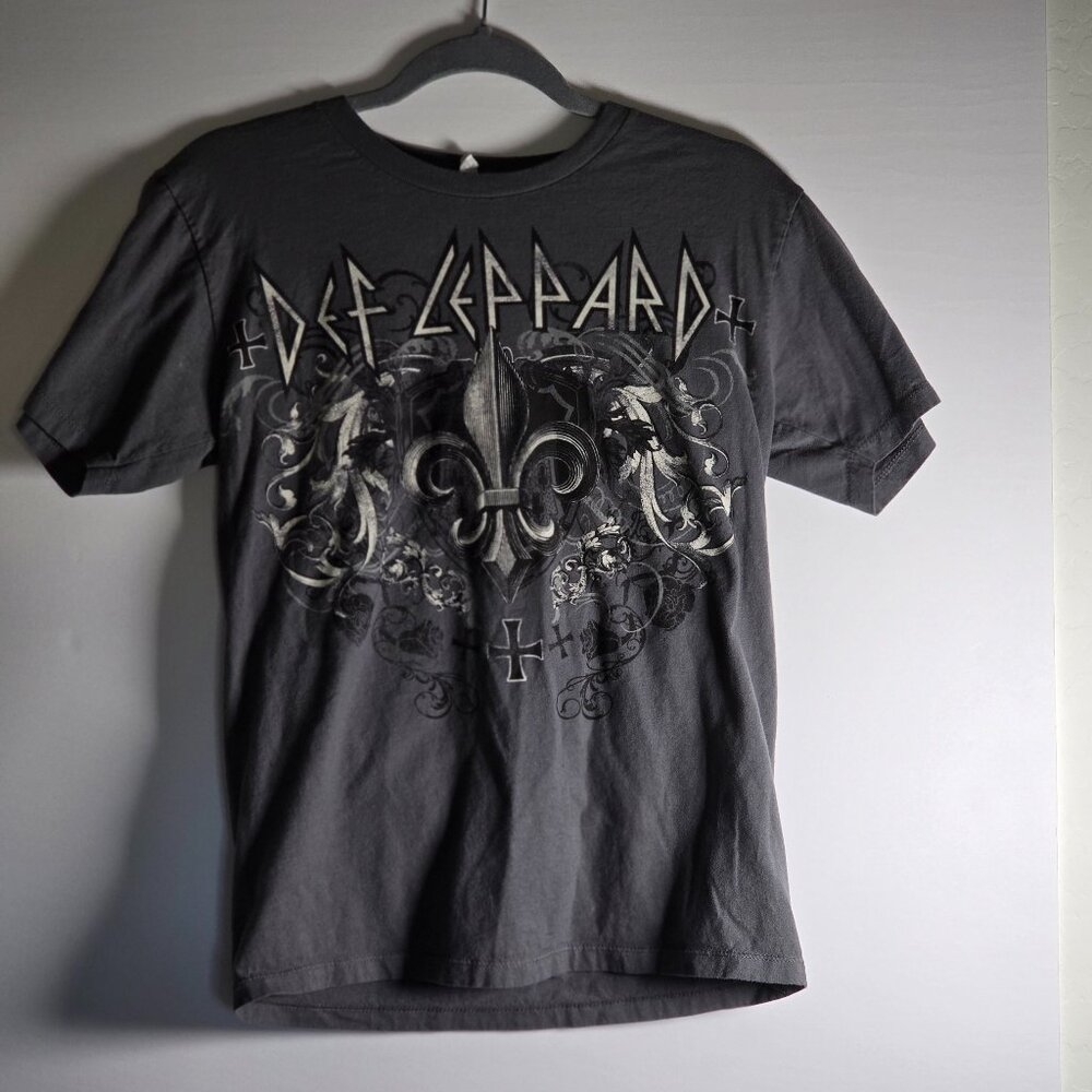 Alstyle Def Leppard 2011 Tour/Concert SS Shirt 2-Sided Women's SMALL Dark Gray